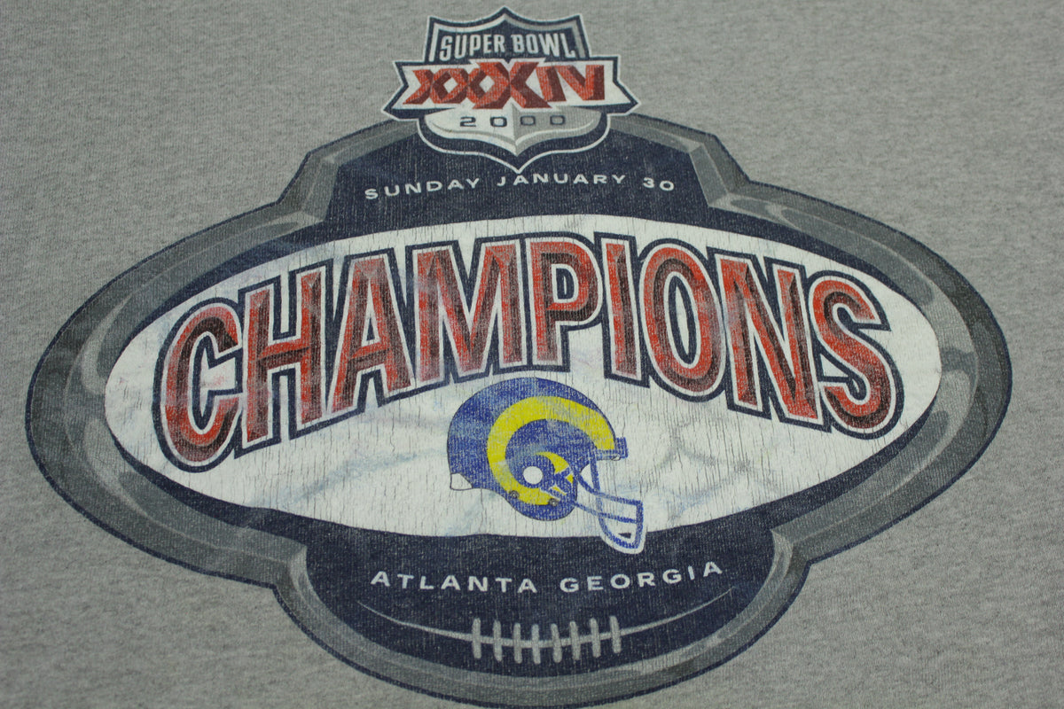 Los Angeles Rams 2000 Super Bowl Champions XXXIV Atlanta Crewneck Sweatshirt