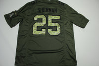 Richard Sherman Nike On Field #25 Military Salute To Service Rare Camo Patch Jersey