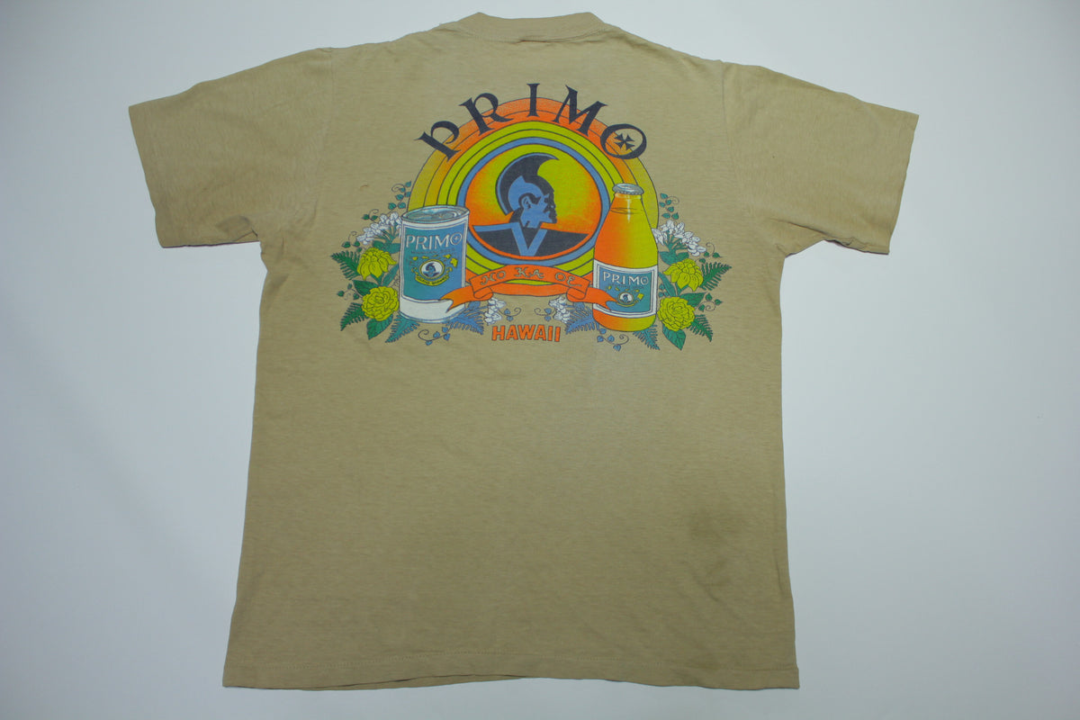 Primo Beer Hawaii Vintage Early 80's Very Rare Single Stitch Stedman Distressed T-Shirt