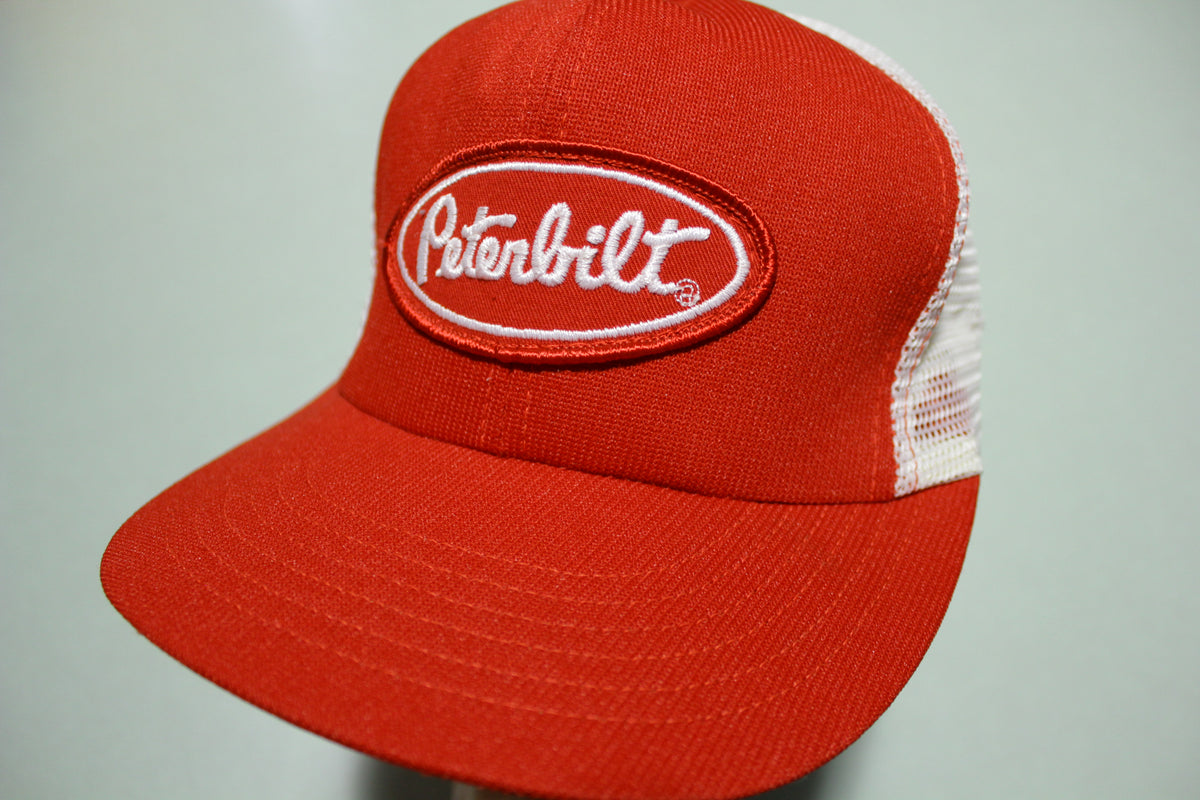 Peterbilt Semi Trucks Vintage 80's Adjustable Back Snapback Trucker Hat