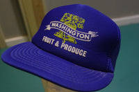 Washington Fruit & Produce Authentic 80's Vintage Snapback Trucker Cap Starter Hat