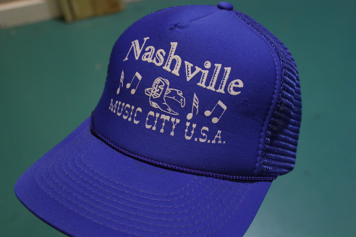 Nashville Music City USA Authentic 80's Vintage Snapback Trucker Cap Starter Hat