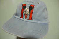 Mickey Mouse Denim Chambray Vintage 90's Adjustable Back Hat