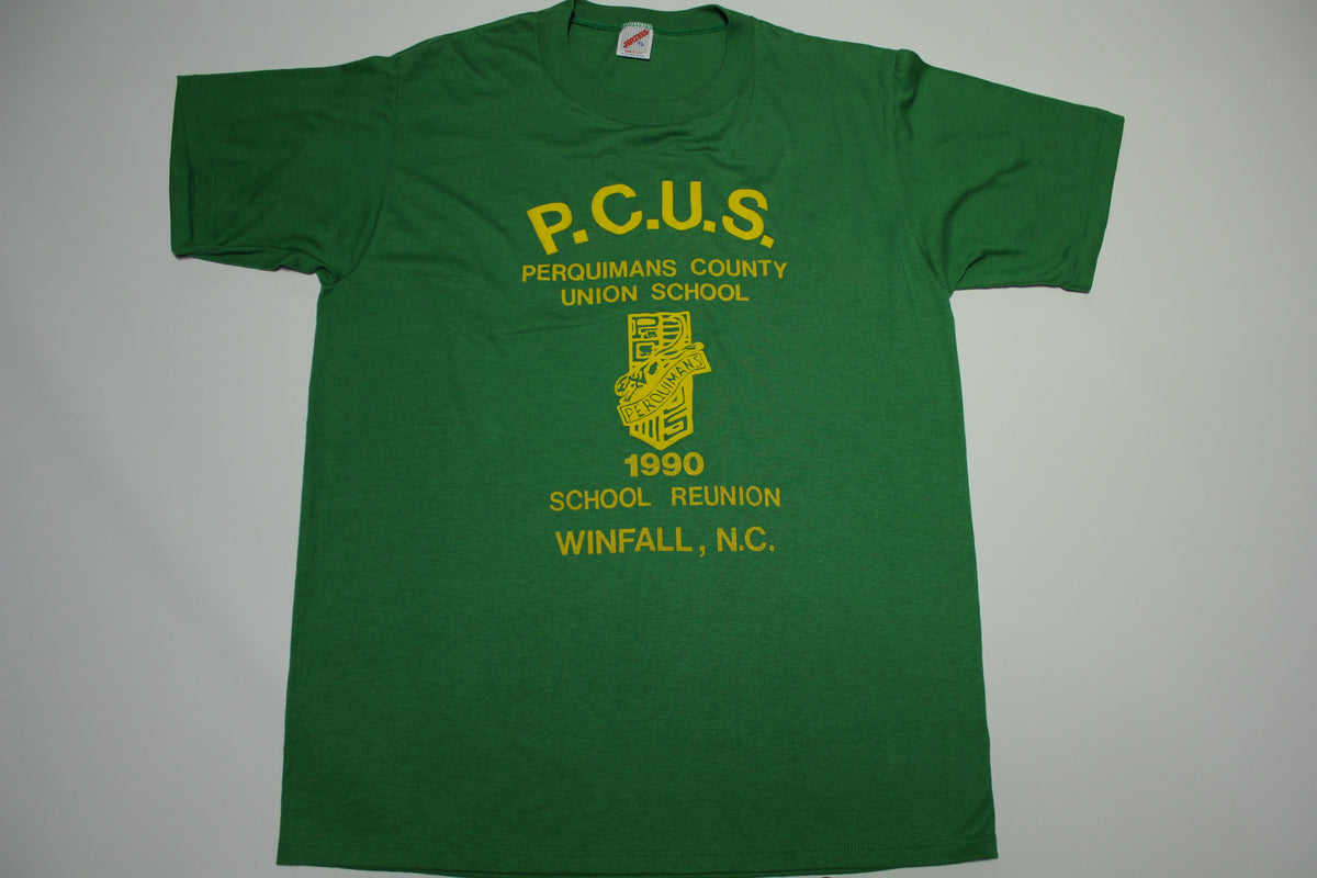 Perquimans County Union School 1990 Reunion Winfall NC Vintage PCUS T-Shirt