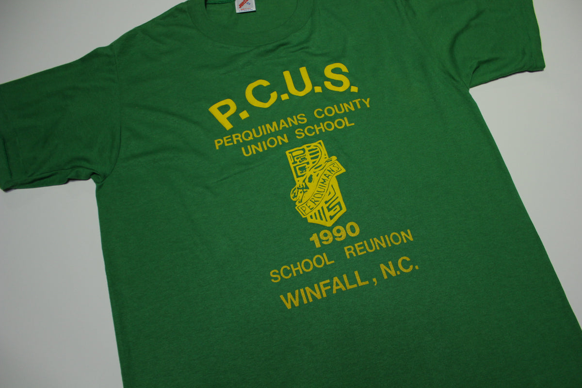 Perquimans County Union School 1990 Reunion Winfall NC Vintage PCUS T-Shirt