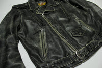 Harley Davidson Motor Clothes Vintage 90's Buckle Vented Perfectly Faded Leather Jacket