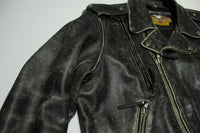 Harley Davidson Motor Clothes Vintage 90's Buckle Vented Perfectly Faded Leather Jacket
