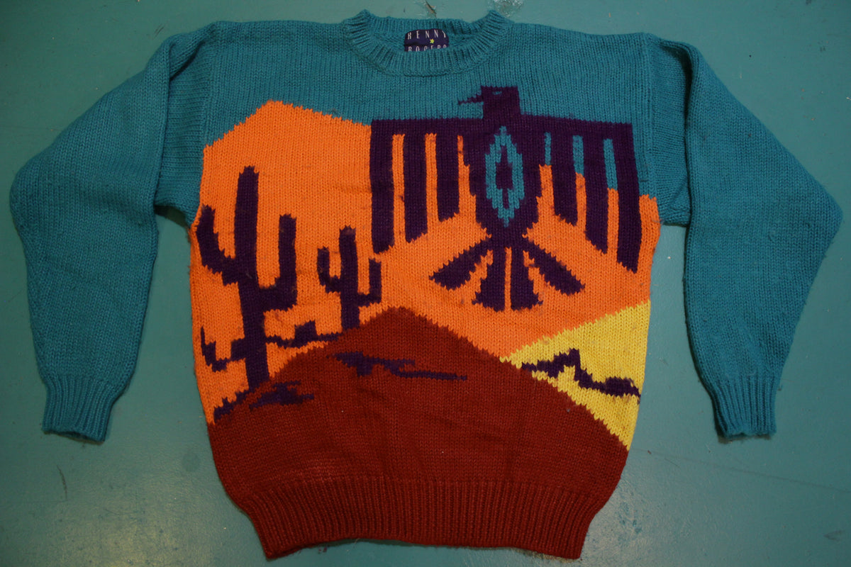 Kenny Rogers Vintage Phoenix Bird Bright Colorful Sweater Millers Harness West
