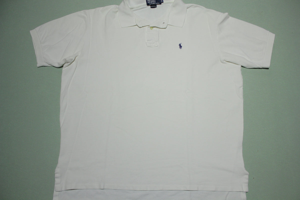 Ralph Lauren Cocaine Bright White Vintage USA Made Polo Shirt