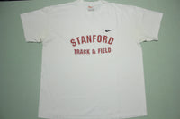 Stanford Track Field Mini Swoosh Check Nike Vintage 90's Stitched Embroidered T-Shirt