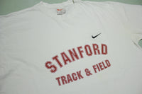 Stanford Track Field Mini Swoosh Check Nike Vintage 90's Stitched Embroidered T-Shirt