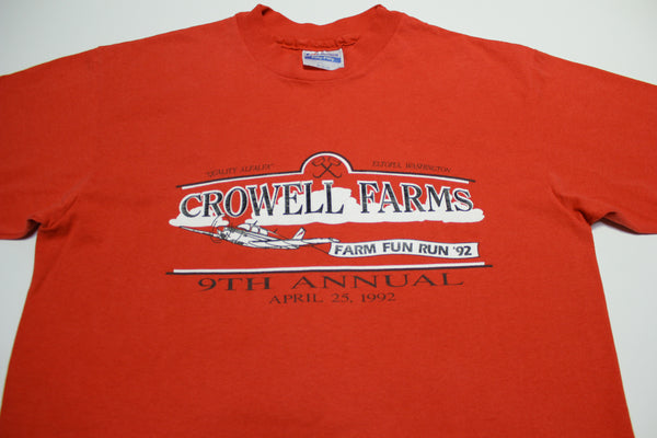 Crowell Farms 1992 Fun Run Vintage 90's Hanes Fifty Fifty Single Stitch T-Shirt