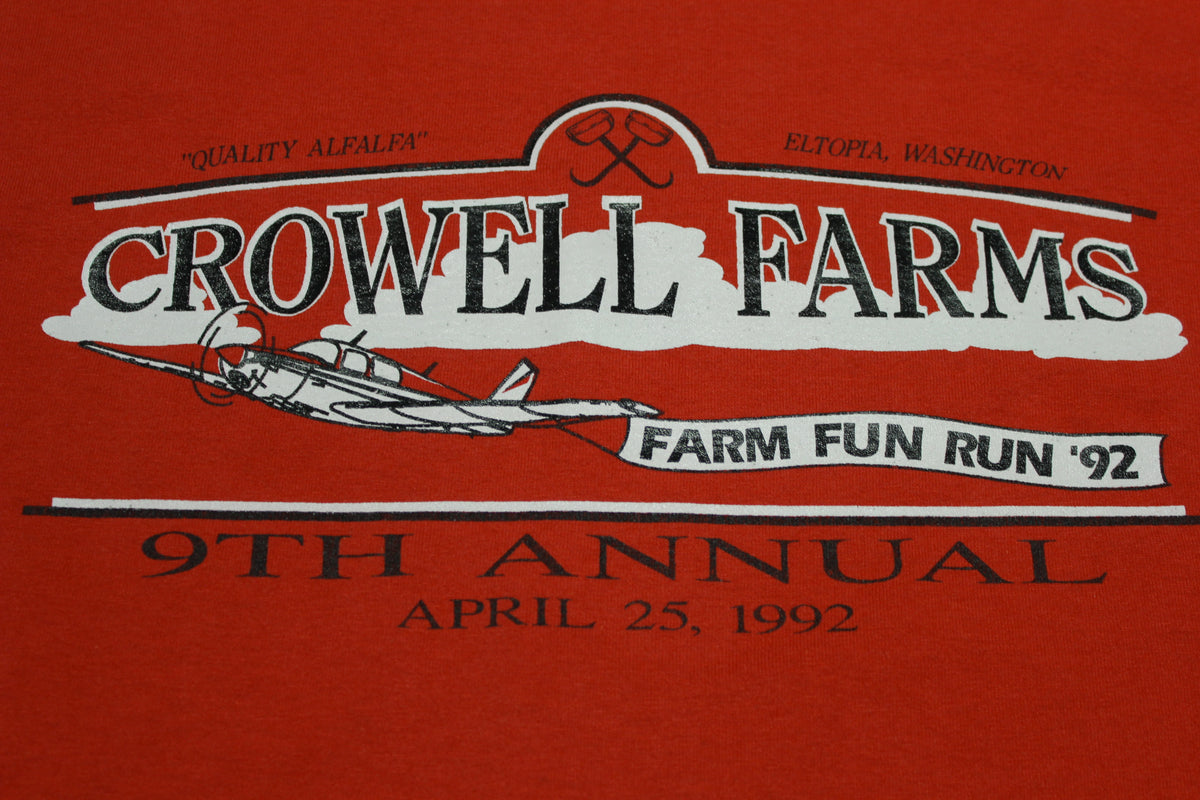 Crowell Farms 1992 Fun Run Vintage 90's Hanes Fifty Fifty Single Stitch T-Shirt