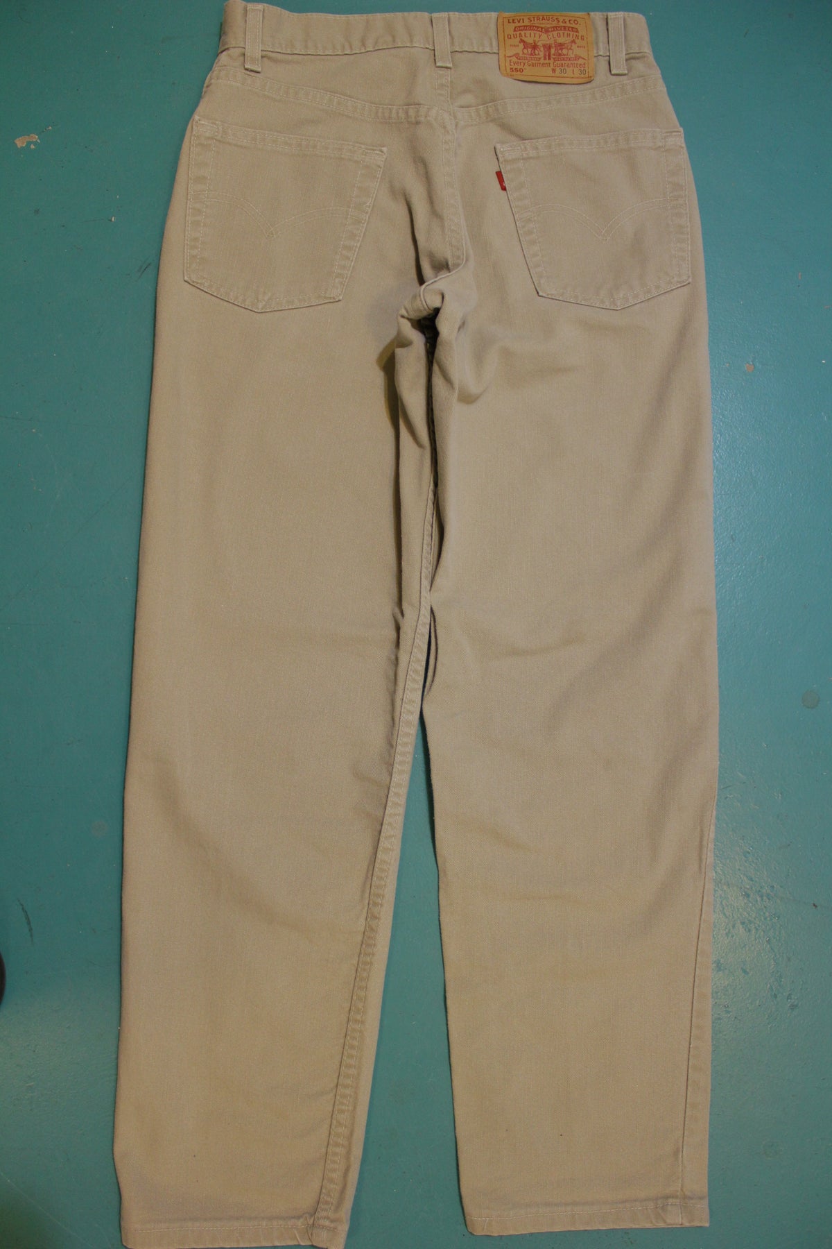 Levis Khaki 550 Made in USA Jeans Vintage 1990's Mint Denim One Wash