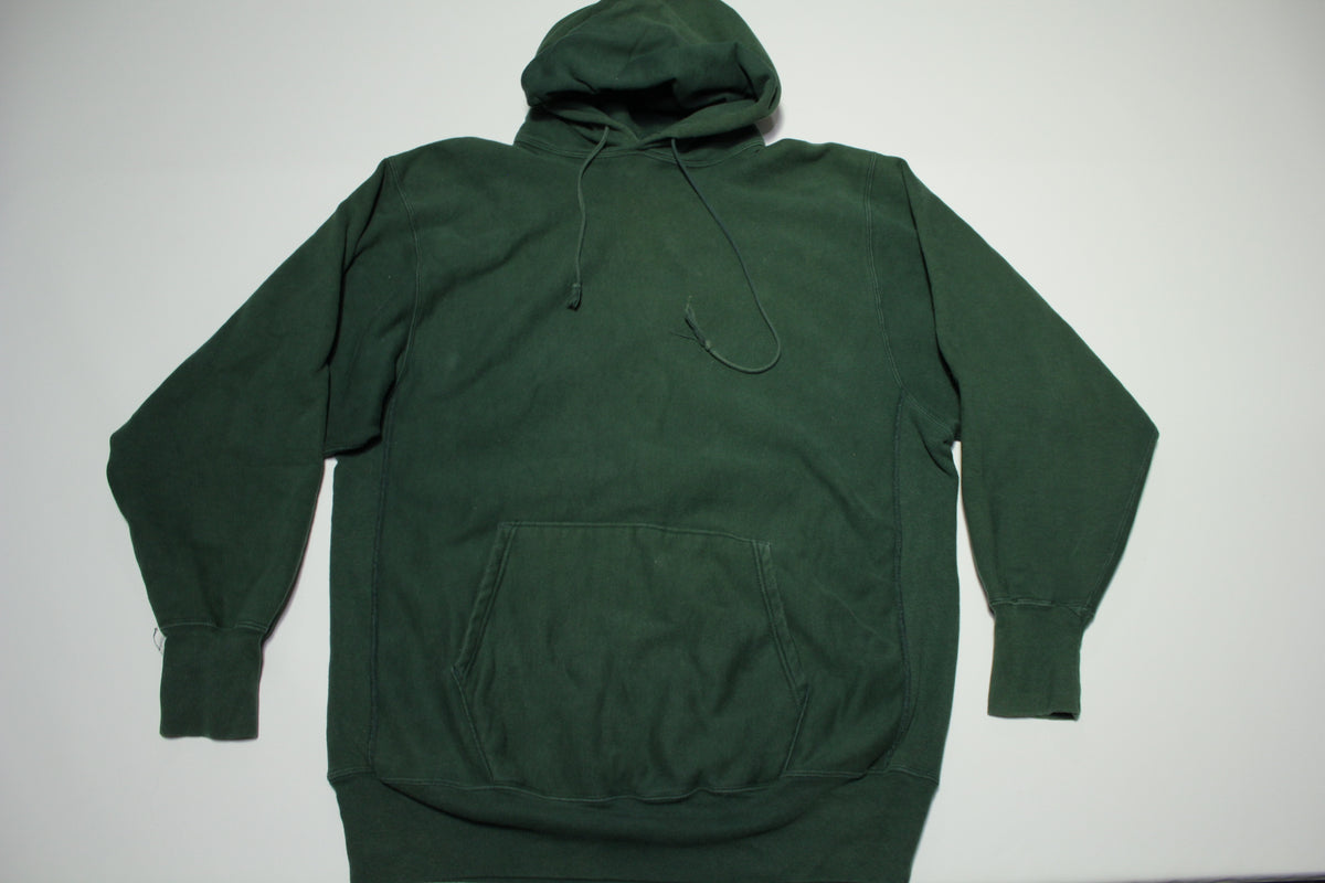 Champion Mid Nineties 90's Vintage Army Green Reverse Weave Hoodie Sweatshirt