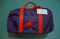 Nike Vintage 80's Swoosh Logo Gym Duffle Travel Bag Gray Tag