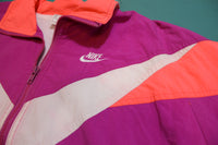 Nike Bright Pink and Purple Vintage Color Block 90s Windbreaker