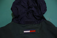 Tommy Hilfiger Spellout Vintage Color Block Hooded 90s Windbreaker