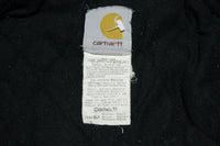 Carhartt J140 Quilted Flannel Lined Duck Active Work Jacket Hooded BLK