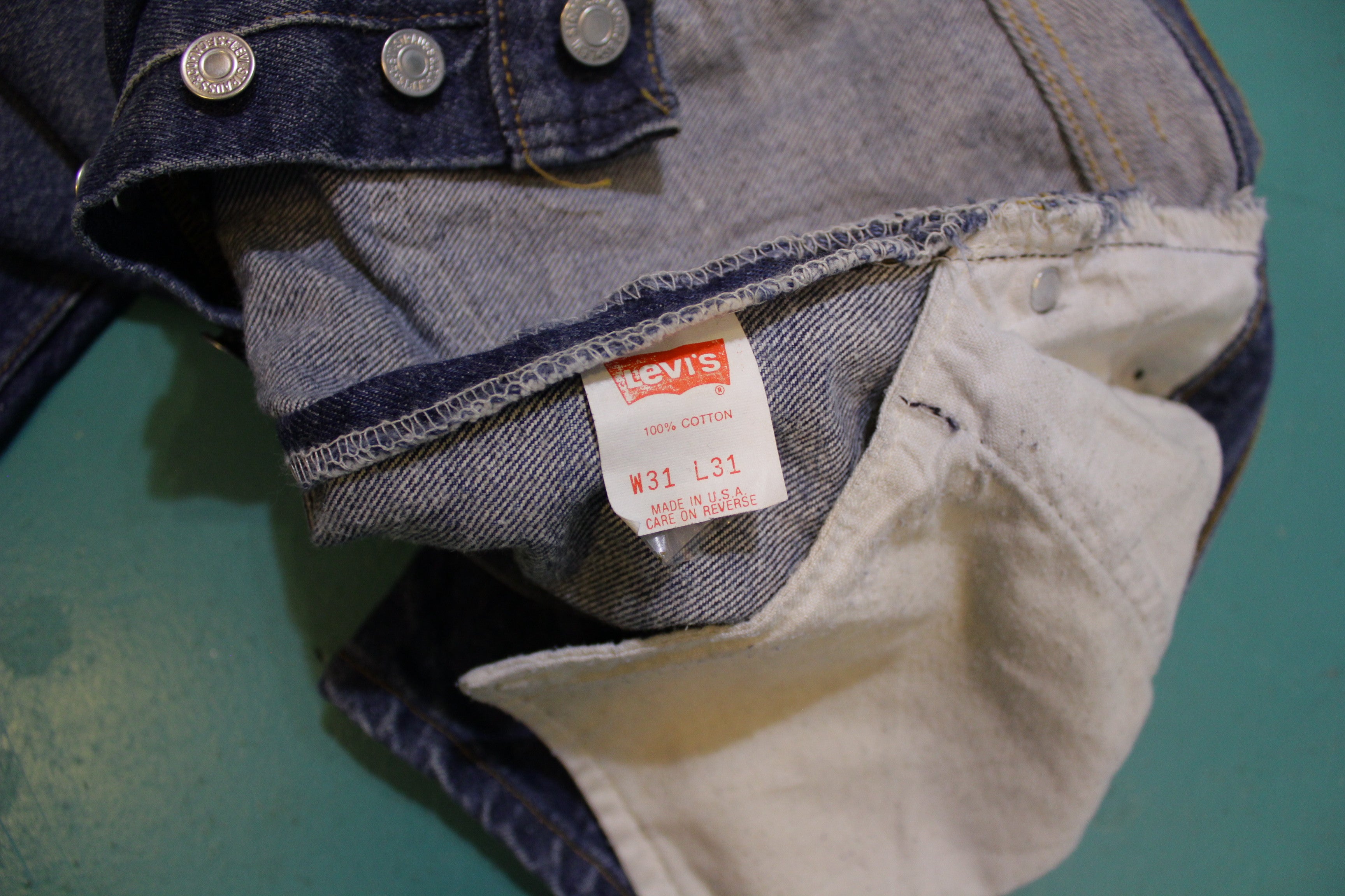 Levis 501 Button Fly 80s Red Tag Made in USA Vintage Blue Denim Jeans –  thefuzzyfelt