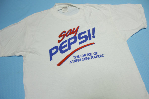 Say Pepsi The Choice of A New Generation Vintage 80's Single Stitch USA Promo T-Shirt