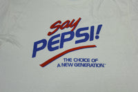 Say Pepsi The Choice of A New Generation Vintage 80's Single Stitch USA Promo T-Shirt