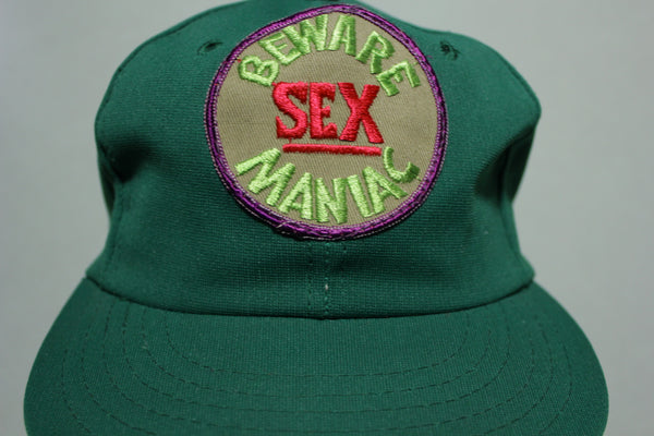 Beware Sex Maniac Patch Vintage 80's Adjustable Snap Back Hat