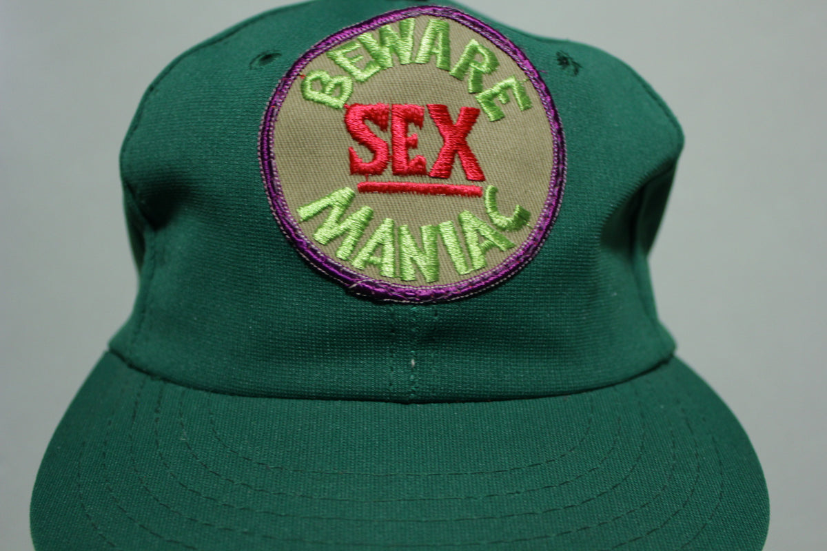 Beware Sex Maniac Patch Vintage 80's Adjustable Snap Back Hat