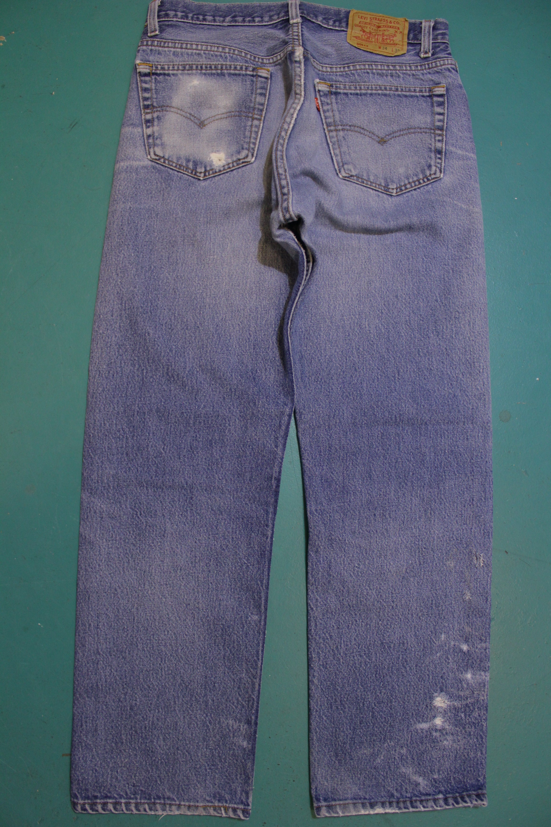 VTG Levi's 501 Men's 38x36 Tag offers 2001 Blue Button Fly Denim Jeans 36x34 Actual