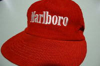 Marlboro Cigarettes Corduroy Deadstock Vintage 80's Adjustable Snap Back Hat