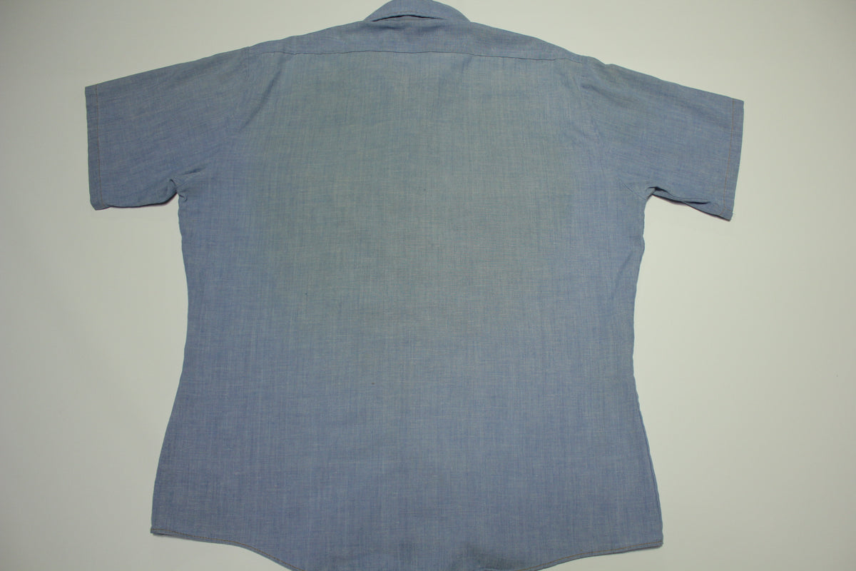 Wrangler Vintage 70's Horse Tag Chambray Button Up Work Shirt
