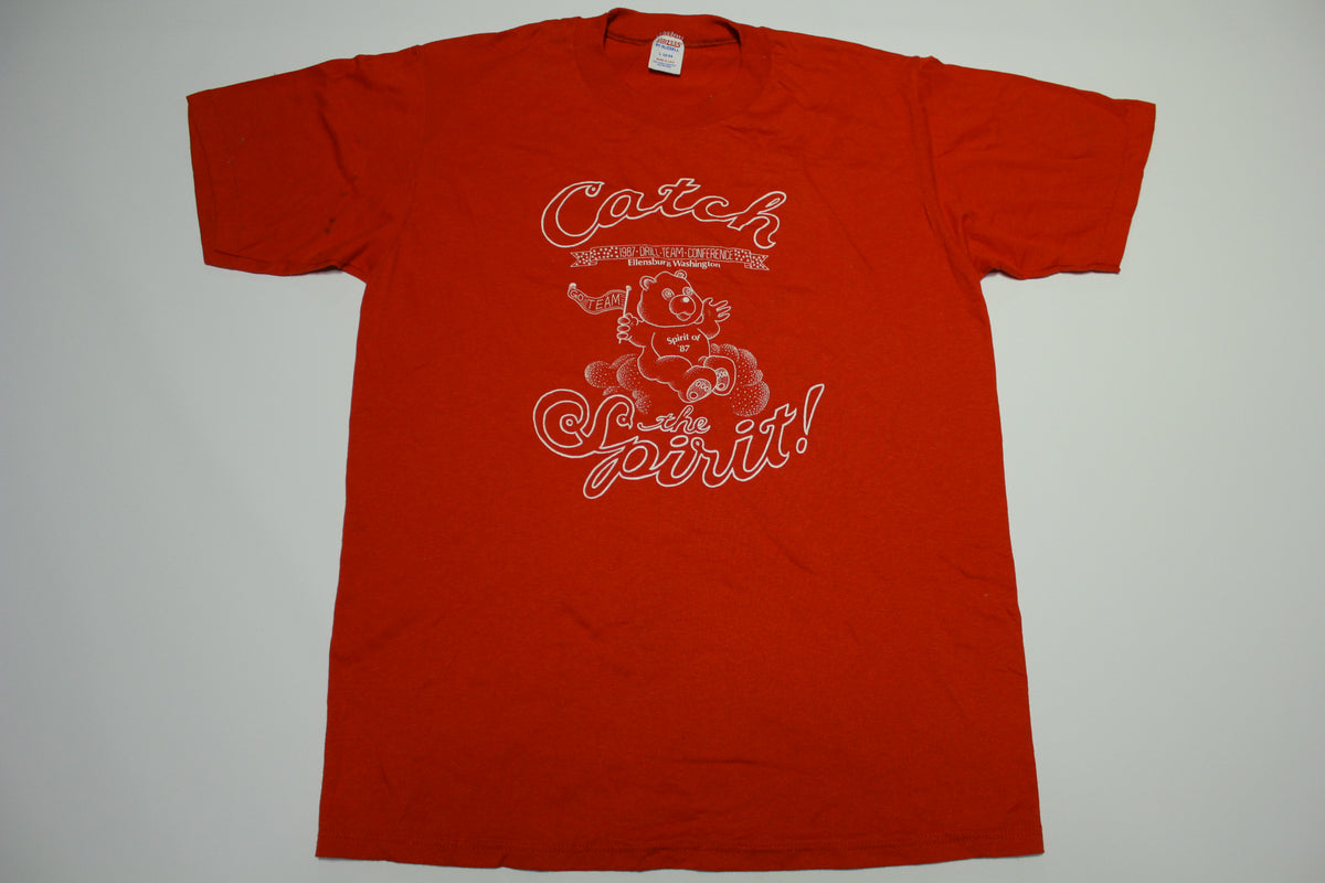 Catch The Spirit 1987 Vintage 80's Drill Team Conference Care Bear Jerzees T-Shirt