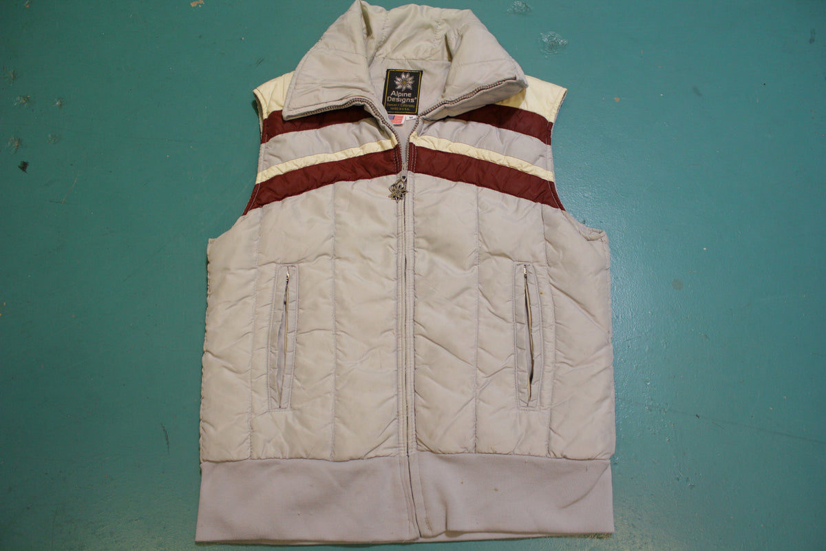Alpine Designs Vintage 80's Down Puffer Vest Denver Colorado Ski Jacket USA