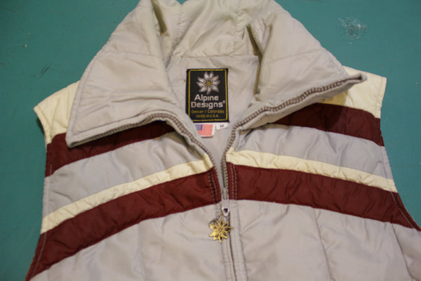 Alpine Designs Vintage 80's Down Puffer Vest Denver Colorado Ski Jacket USA