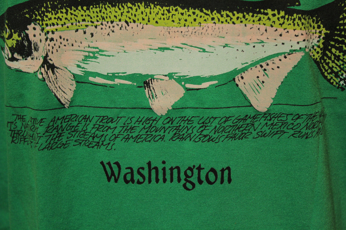 80's Washington Rainbow Trout Fishing Shirt. – thefuzzyfelt