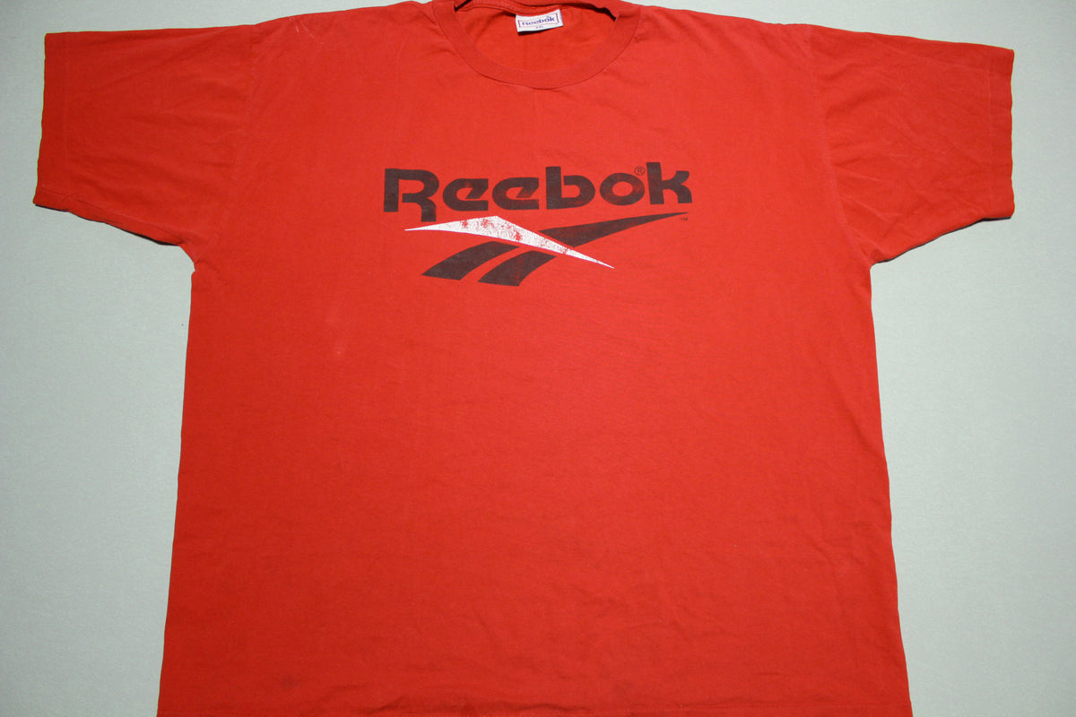 Reebok Red Single Stitch Made in USA Logo Spell Out Vintage 90's T-Shirt