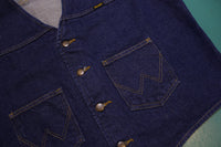 Wrangler Jeans Vintage 80's Dark Wash New M-159 Denim Western Wear Vest