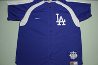 LA Dodgers Nike Team Genuine Merchandise Button Up Embroidered Swoosh Jersey