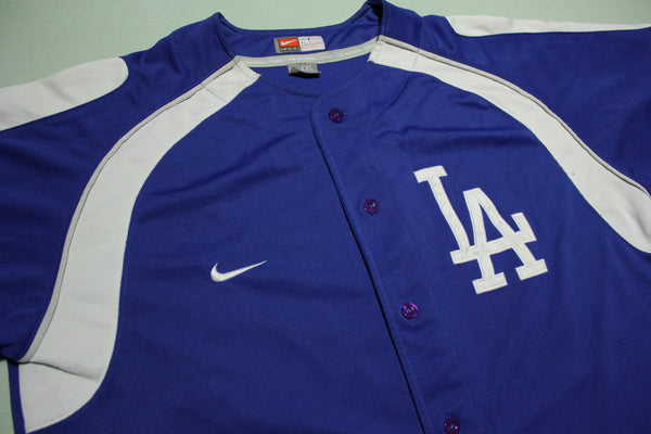 LA Dodgers Nike Team Genuine Merchandise Button Up Embroidered Swoosh Jersey