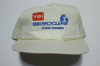 Toro Recycler Brand Mowers Vintage Foam Mesh 80s Adjustable Back Snapback Hat