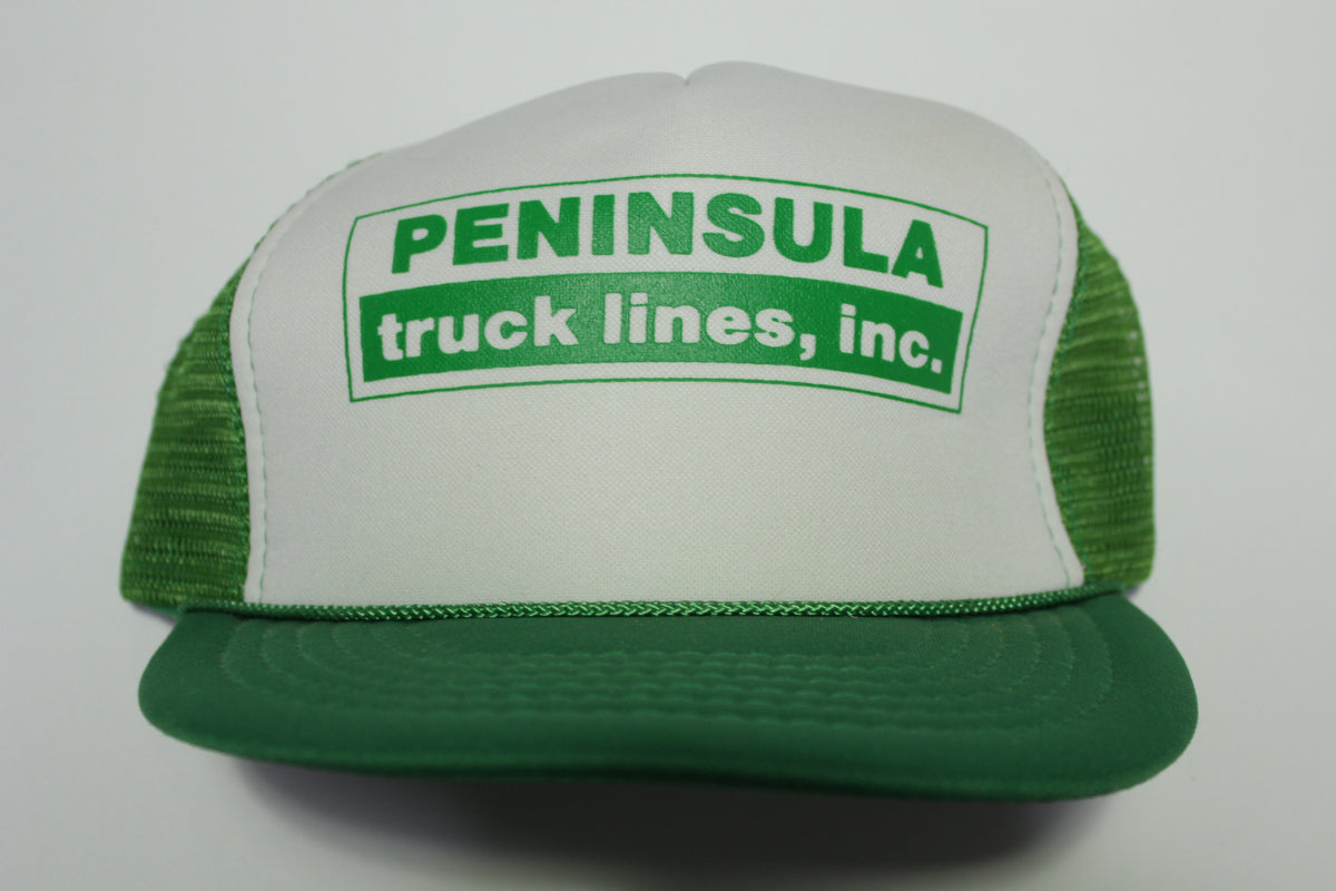 Peninsula Truck Lines Inc Vintage Foam Mesh 80s Adjustable Back Snapback Hat