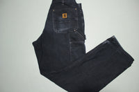 Carhartt Vintage Distressed B136 Double Knee Front Work Construction Utility Pants BLK