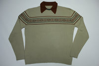 Brown Collared 60's Family Photo Sweater