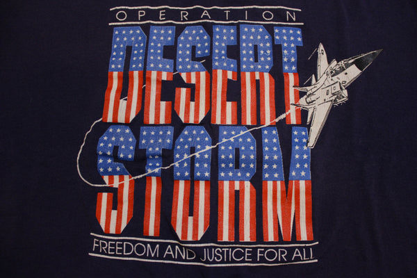 Operation Desert Storm Freedom Justice For All Vintage 90's Single Stitch USA T-Shirt.