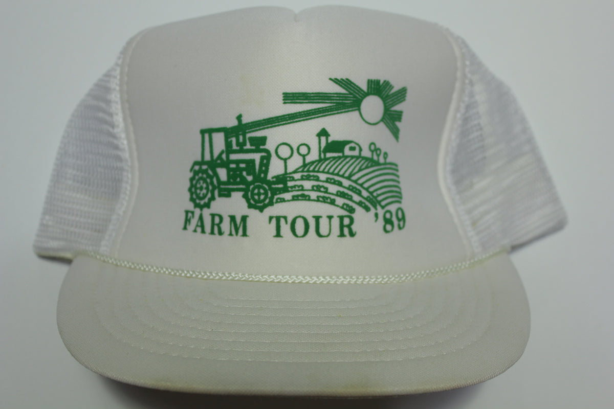 Farm Tour 1989 Vintage Foam Mesh 80s Adjustable Back Snapback Hat