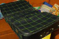 Vintage Plaid Atlantic Val-A-Pak / Grasshopper Suitcase and Garment Bag Luggage