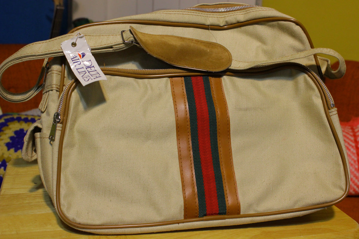 Mr. Roberts Designer Luggage Vintage Canvas Handbag.  Heavy Duty.