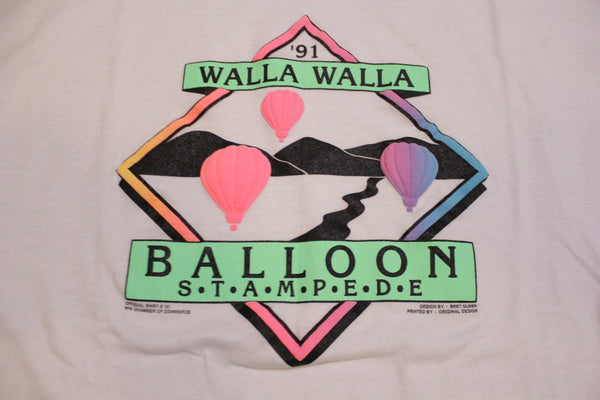 Walla Walla 1991 Balloon Stampede Vintage Single Stitch USA 90's T-Shirt