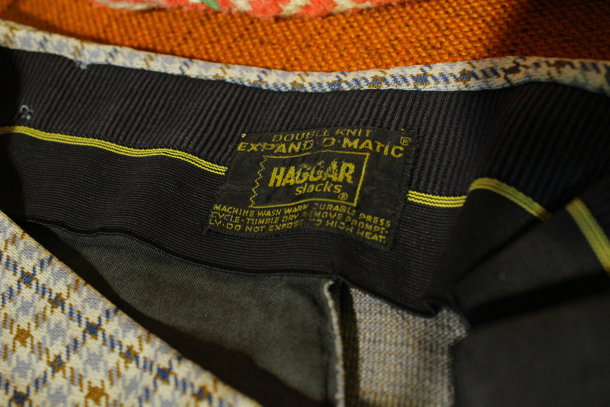 Haggar Expand O Matic Plaid Pants.  Vintage 1960's Slacks.