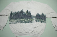 Pacific Northwest Art Unlimited Fly Fishing Vintage 90s Crewneck Pocket Sweatshirt